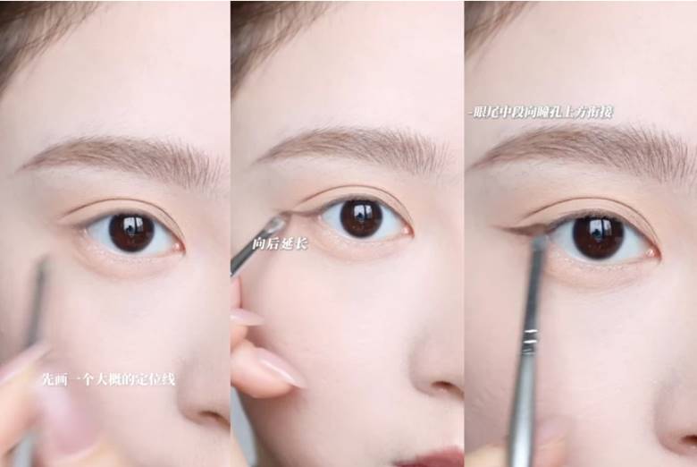 3. Kẻ eyeliner nhếch nhẹ đuôi – tạo ánh nhìn linh hoạt