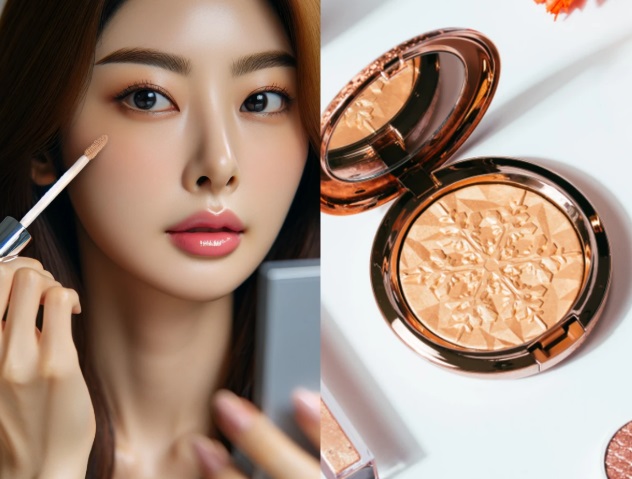 Bước 1: Dùng phấn tạo sáng để “xóa bóng tối”