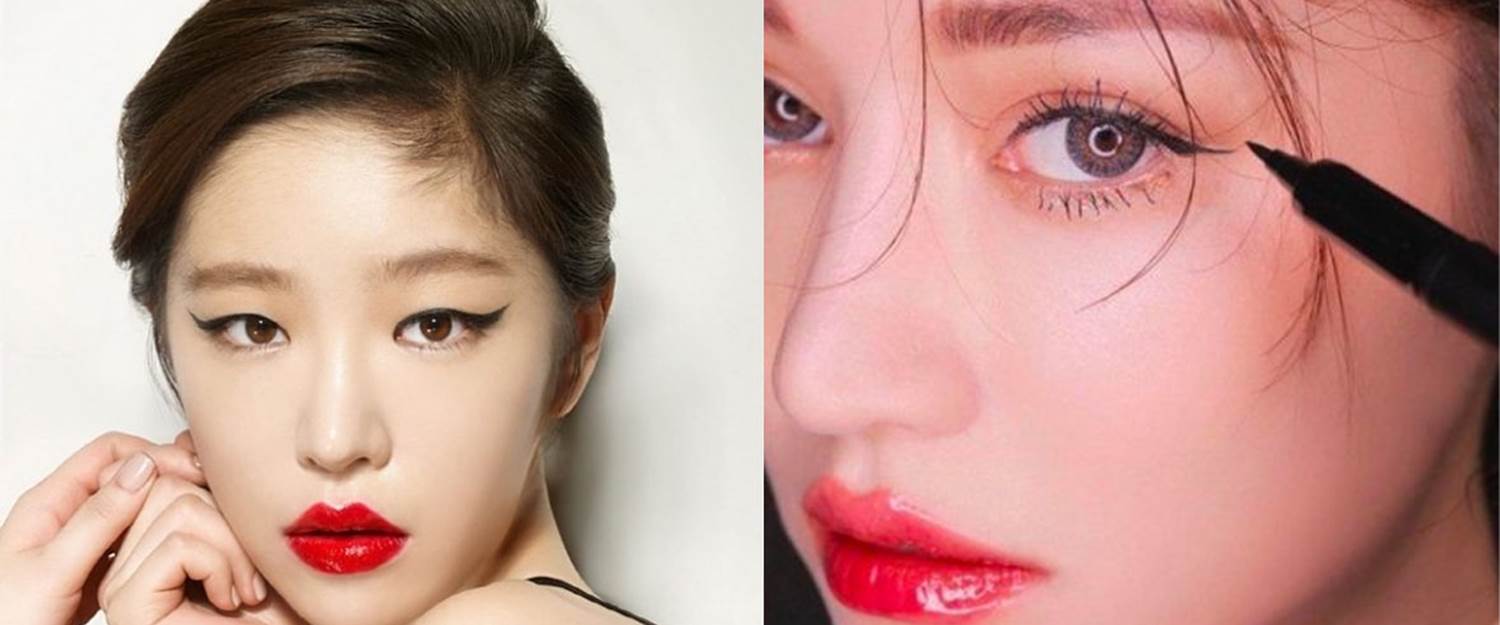 Mắt mèo phù hợp với màu son đỏ