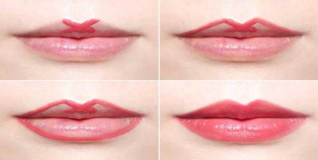 cách trang điểm môi trái tim 