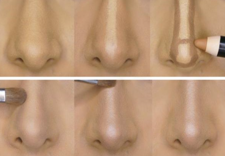 makeup tạo sống mũi cao 