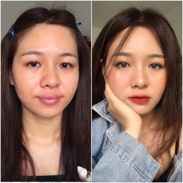 trước và sau khi makeup