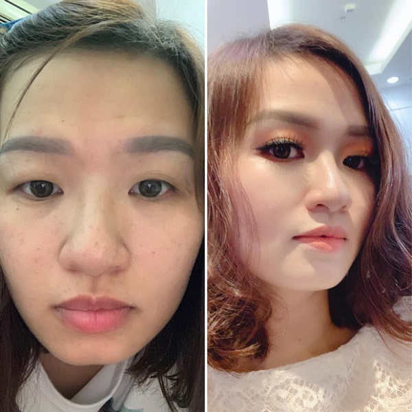 trước và sau khi makeup