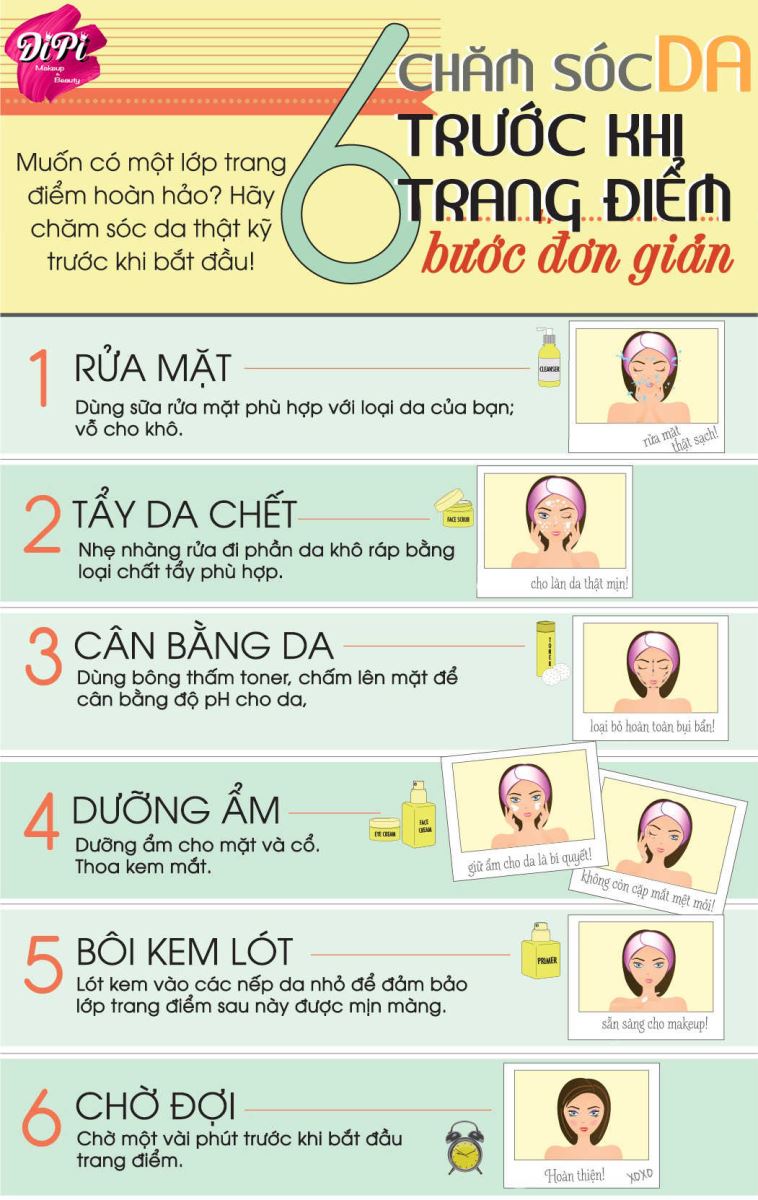 Chăm sóc da trước khi trang điểm