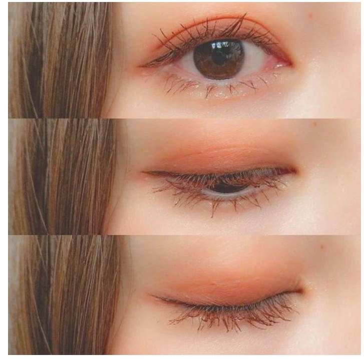 Makeup mắt tone cam đào